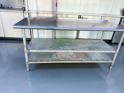 Excellent Condition – Commercial Stainless Steel Work Table – Heavy-Duty Prep Table with Double Undershelf – Fully Inspected & Ready for Use!