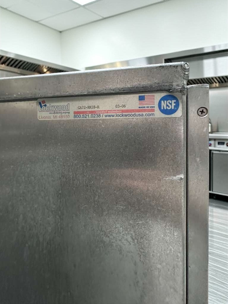 Excellent Condition – Lockwood CA72-RR18-R – NSF Enclosed Aluminum Tray Transport Cabinet – Mobile – Made in USA – Fully Inspected!