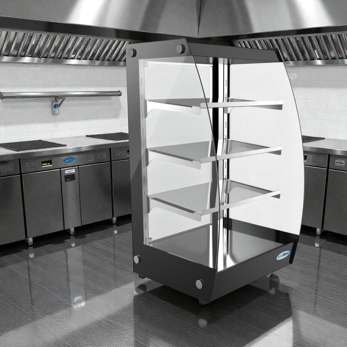 Brand New in Original Box  – Pristine Condition – KoolMore DC-3CB – Countertop Self-Service Pastry Display Case – LED Lighting – Rear Door – 2.7 Cu. Ft.!