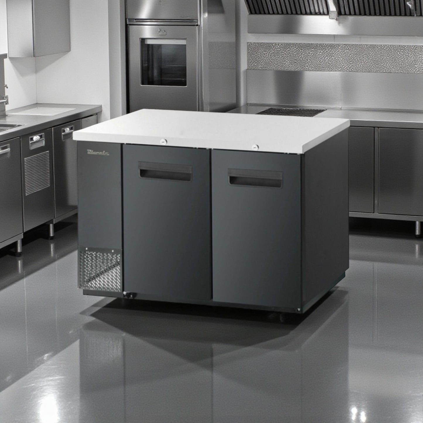 Exceptional Condition – Blue Air BBB59-2B-HC – 59" Commercial Back Bar Cooler – 2 Sliding Glass Doors – Black Finish – 19.4 Cu. Ft. – 115V – UL / ETL Listed – Fully Tested & Operational!