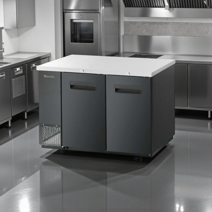 Exceptional Condition – Blue Air BBB59-2B-HC – 59" Commercial Back Bar Cooler – 2 Sliding Glass Doors – Black Finish – 19.4 Cu. Ft. – 115V – UL / ETL Listed – Fully Tested & Operational!