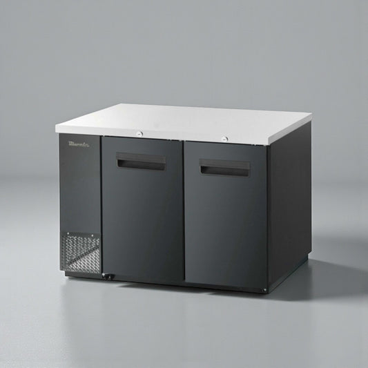 Exceptional Condition – Blue Air BBB59-2B-HC – 59" Commercial Back Bar Cooler – 2 Sliding Glass Doors – Black Finish – 19.4 Cu. Ft. – 115V – UL / ETL Listed – Fully Tested & Operational!