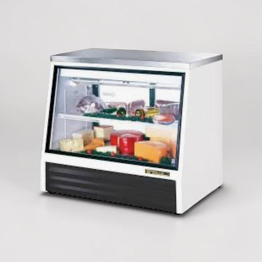 Remarkable Condition – True TSID-48-2 – 48” Curved Glass Refrigerated Deli Display Case – NSF Listed – Fully Tested & Operational!