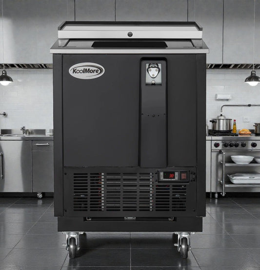 Brand New Premium Condition – KoolMore KM-BC25-BK – Black Commercial Bottle Cooler – Underbar Beverage Refrigerator – UL & NSF Listed – New in Original Box