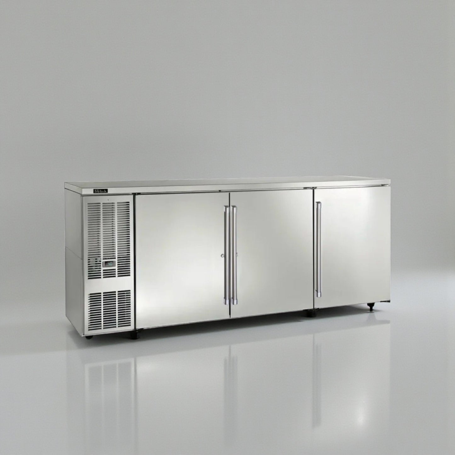 Top-Tier Condition – Perlick BBS84-SS-L-STK – 84" Stainless Steel Back Bar Refrigerator – 3 Swinging Solid Doors – 24.8 Cu. Ft. – 115V – NSF / cULus Listed – Fully Tested & Operational!