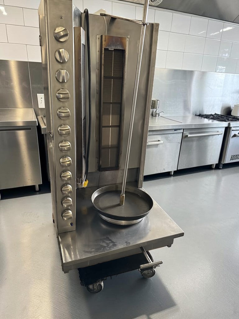 Top-Tier Condition – Commercial Stainless Steel Dual-Sided Gas Shawarma / Gyro Vertical Broiler – Heavy-Duty Rotisserie – Fully Tested & Operational!