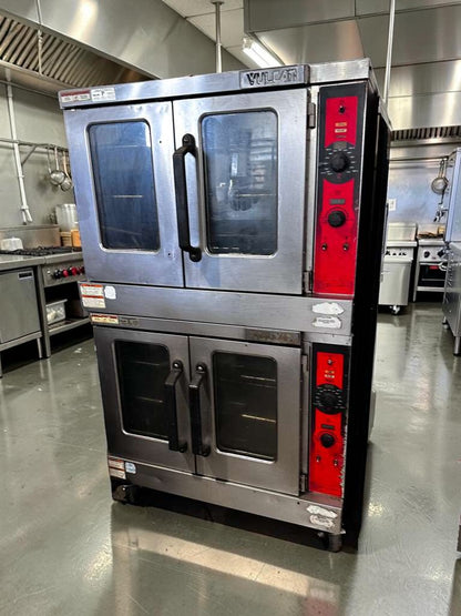 Exceptional Condition – Vulcan VC55GD – Double Stack Natural Gas Convection Oven – Heavy-Duty Commercial Oven w/ Casters – Fully Tested & Operational!