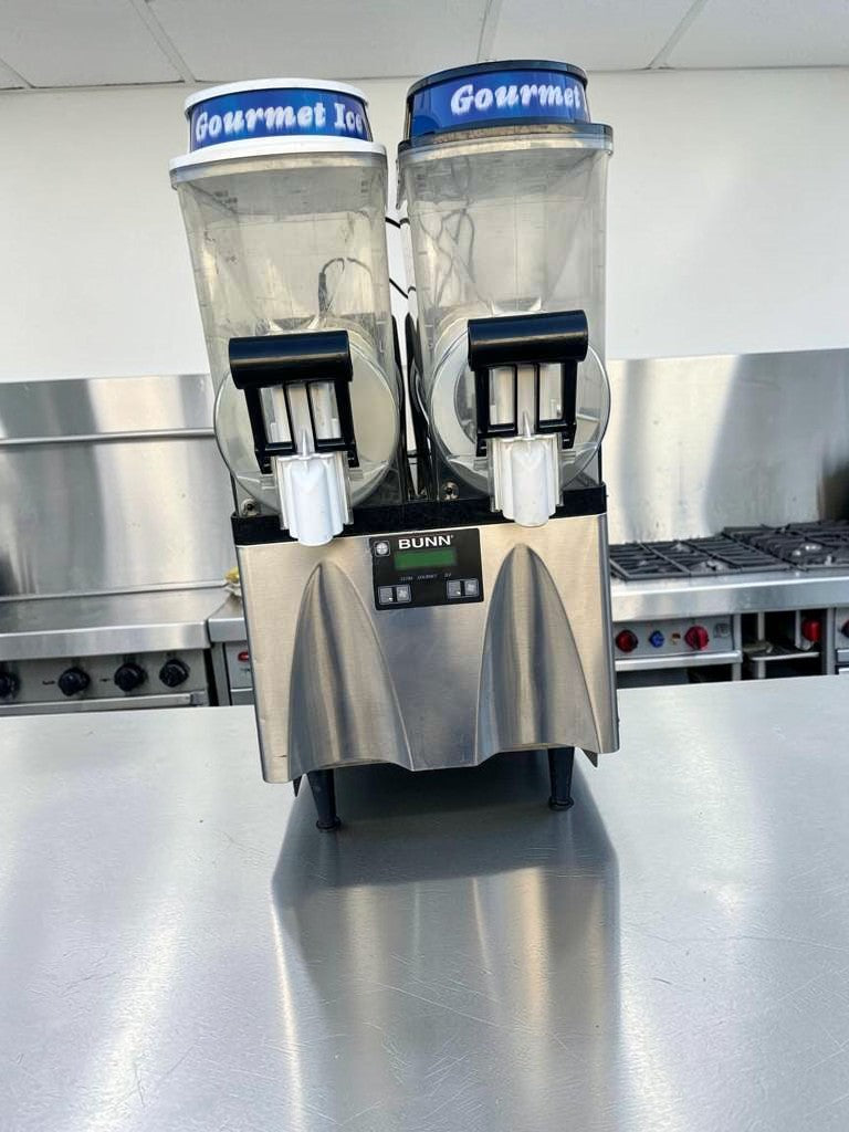 Superior Condition – BUNN ULTRA-2 HP – Twin 3 Gallon Commercial Frozen Beverage / Slush Machine – 120V – Stainless & Black – NSF Listed – Fully Tested & Operational!