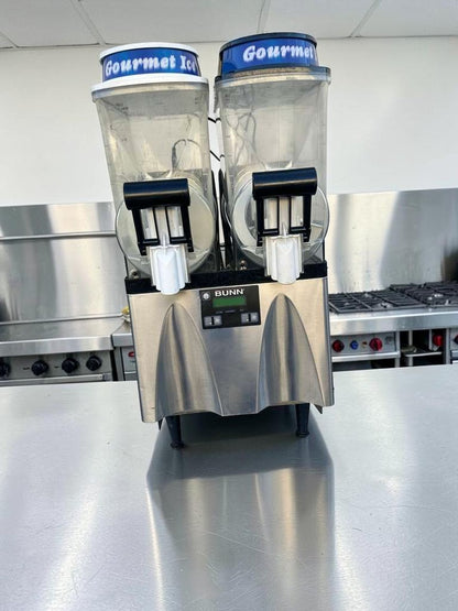 Superior Condition – BUNN ULTRA-2 HP – Twin 3 Gallon Commercial Frozen Beverage / Slush Machine – 120V – Stainless & Black – NSF Listed – Fully Tested & Operational!