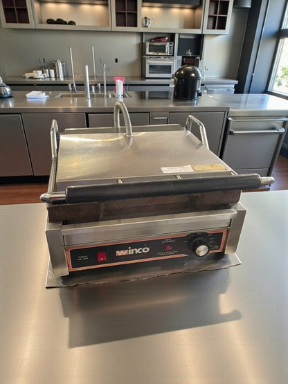 Immaculate Condition – Winco Commercial Countertop Single Panini Grill – 120V – Fully Tested & Working!