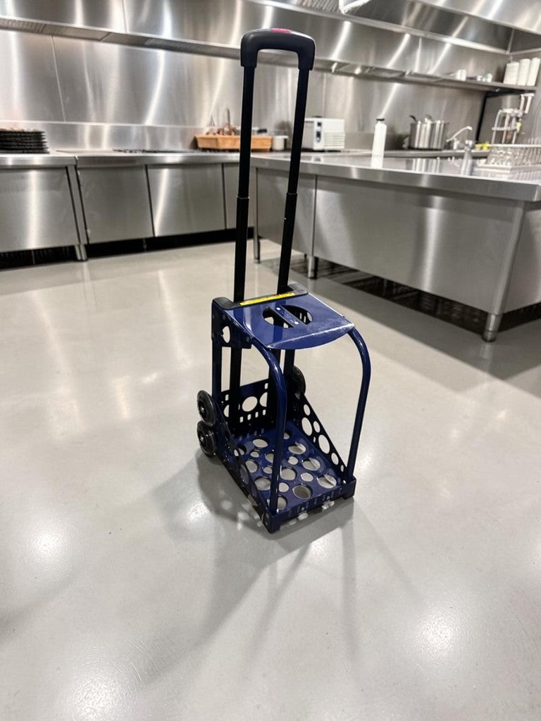 Excellent Condition – ZUCA Sport Frame – Built-In Seat Rolling Cart Frame – Navy Blue – Flashing Wheels – Fully Inspected & Ready for Use!