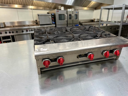 High-Grade Condition – American Range ARHP-36-6 – 36" Heavy Duty Commercial Gas Hot Plate – 6 Open Burners – 192,000 BTU – Fully Tested & Operational!