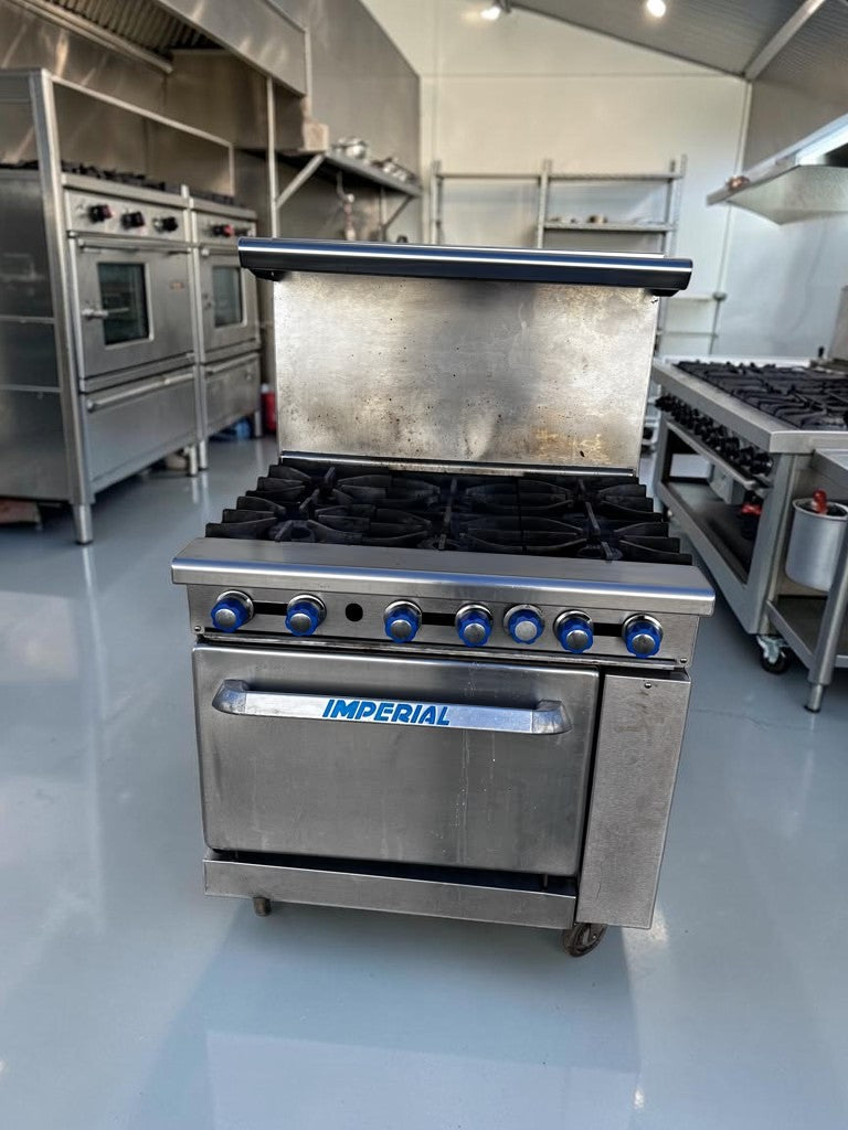 Superior Condition – Imperial IR-6 Pro Series – 36" Commercial 6-Burner Gas Range with Standard Oven – 227,000 BTU – Natural Gas – NSF & CSA Certified – Fully Tested & Operational!