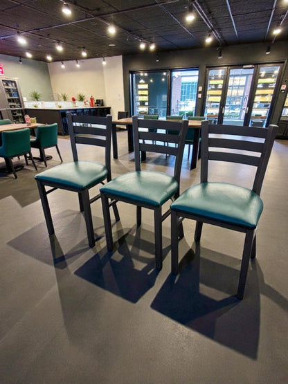 Exceptional Condition – Commercial Restaurant Dining Chairs (QTY 3) – Upholstered Seats – Heavy-Duty Construction – Fully Inspected!