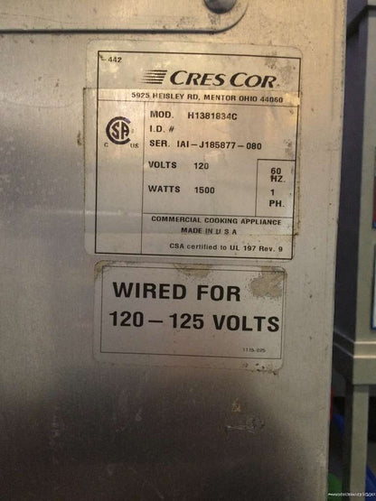 Premium Condition – Cres Cor H1381834C – Commercial Hot Holding Cabinet – 120V / Single Phase – Fully Tested & Working!