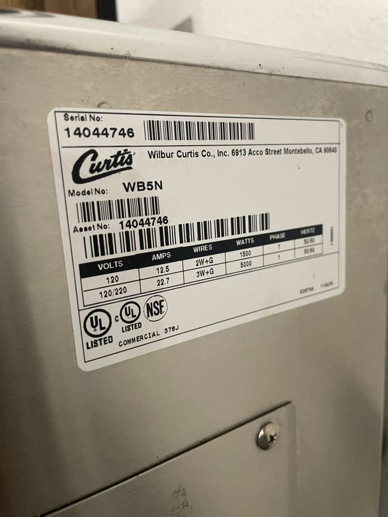 Superior Condition – Curtis WB5N Commercial Coffee Brewer – 120V / Single Phase – Fully Tested & Working!