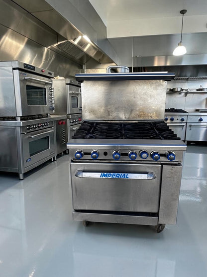 Superior Condition – Imperial IR-6 Pro Series – 36" Commercial 6-Burner Gas Range with Standard Oven – 227,000 BTU – Natural Gas – NSF & CSA Certified – Fully Tested & Operational!