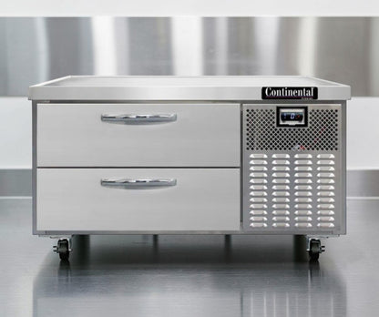 Exceptional Condition – Continental D48GFN Chef Base Freezer – 48 inch Refrigerated Equipment Stand with 2 Drawers – 115V – Commercial Kitchen Line Base – Fully Tested & Operational!