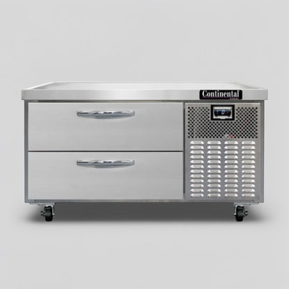 Exceptional Condition – Continental D48GFN Chef Base Freezer – 48 inch Refrigerated Equipment Stand with 2 Drawers – 115V – Commercial Kitchen Line Base – Fully Tested & Operational!