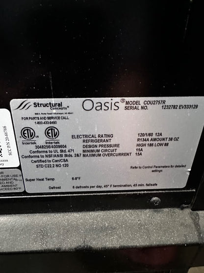 Superior Condition – Structural Concepts Oasis COU2757R – 27½″ Dual-Temperature Service/Self-Service Merchandiser – 120V – Fully Tested & Operational!