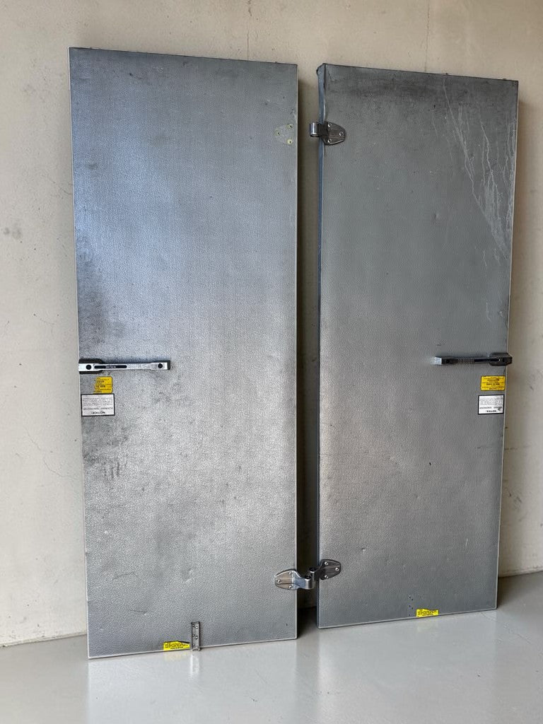 Dependable Condition – Quantity 2 – 30" × 78" Commercial Insulated Walk-In Cooler / Freezer Swing Doors – Heavy-Duty Hinges & Latches – Fully Functional!