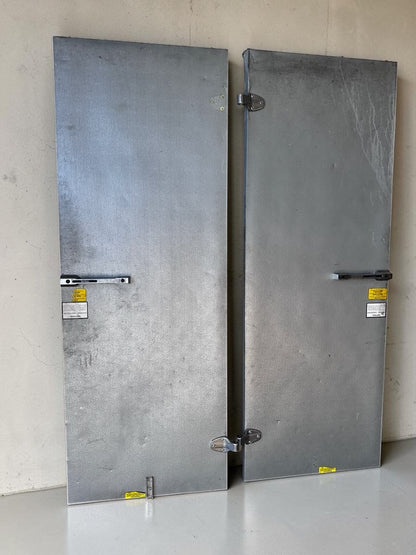 Dependable Condition – Quantity 2 – 30" × 78" Commercial Insulated Walk-In Cooler / Freezer Swing Doors – Heavy-Duty Hinges & Latches – Fully Functional!