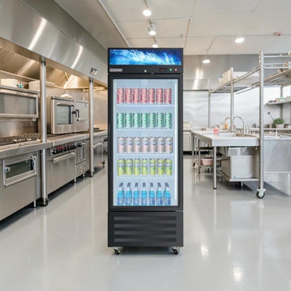 High-Quality Condition – IDW G-12-F334B-HC – 25″ Single Glass Door Merchandiser Cooler – 11.4 Cu. Ft., ENERGY STAR, 115V – Fully Tested & Operational!