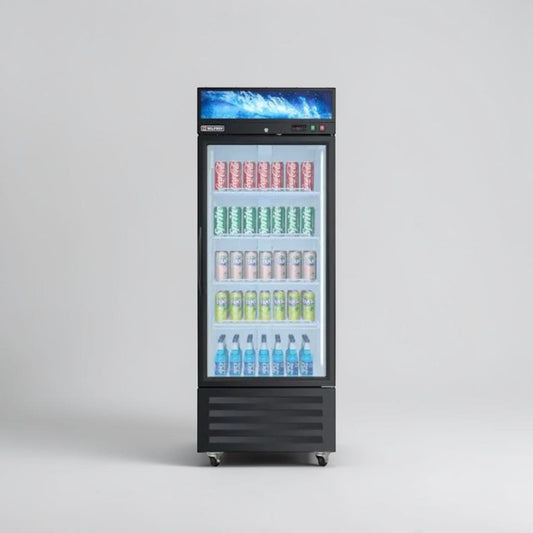High-Quality Condition – IDW G-12-F334B-HC – 25″ Single Glass Door Merchandiser Cooler – 11.4 Cu. Ft., ENERGY STAR, 115V – Fully Tested & Operational!