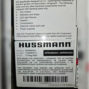 New  – Hussmann MD4060DA microSC™ Two Section Glass Door Merchandiser – 41 5/16" – Black Finish – 115V – Fully Tested & Operational!