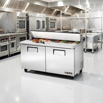 Well-Maintained Condition – True TSSU-60-16 – 60″ Two-Door Refrigerated Sandwich & Salad Prep Table – 16-Pan Capacity – 115V – Fully Tested & Operational!
