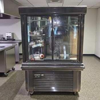 New  – Hussmann MD4060DA microSC™ Two Section Glass Door Merchandiser – 41 5/16" – Black Finish – 115V – Fully Tested & Operational!