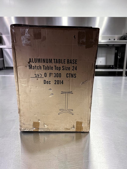 Brand New Condition – Aluminum Restaurant Table Base – Fits 24" Table Top – Commercial Pedestal Dining Table Base – New in Box!