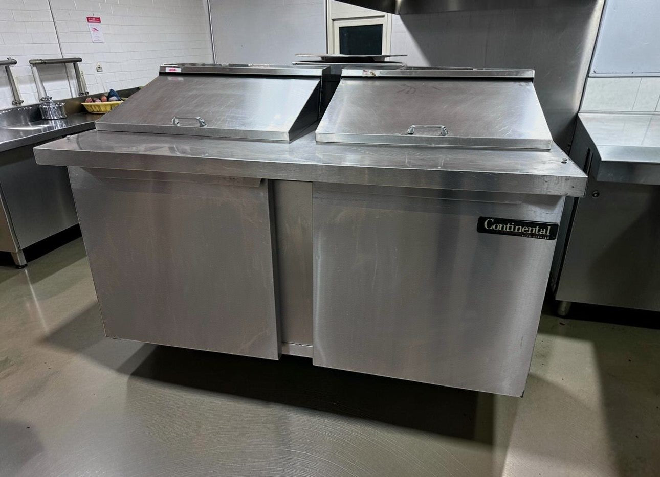 Superior Condition – Continental Refrigerator SW60N12 – Commercial Refrigerated Sandwich / Salad Prep Table – 60" – 2 Door – Fully Tested & Operational!
