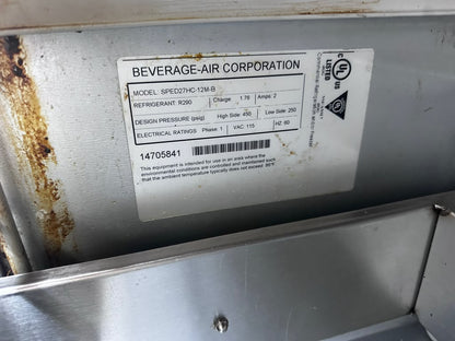Optimal Condition – Beverage-Air SPED27HC-12M-B – 27" Mega Top Refrigerated Prep Unit with Drawers – 6.8 Cu. Ft. – 115V – R290 – UL / NSF Listed – Fully Tested & Operational!