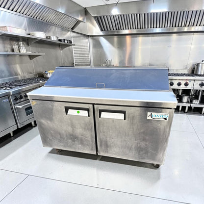 Superior Condition – Avantco SS-PT-60-HC – 60" Two-Door Refrigerated Sandwich / Salad Prep Table – 15 Cu. Ft. – 115V – Fully Tested & Operational!
