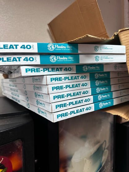 Brand New Condition – AAF Flanders PRE-PLEAT 40 LPD – Commercial MERV 8 Pleated Air Filter – Low Pressure Drop – UL 900 Classified – New Old Stock!