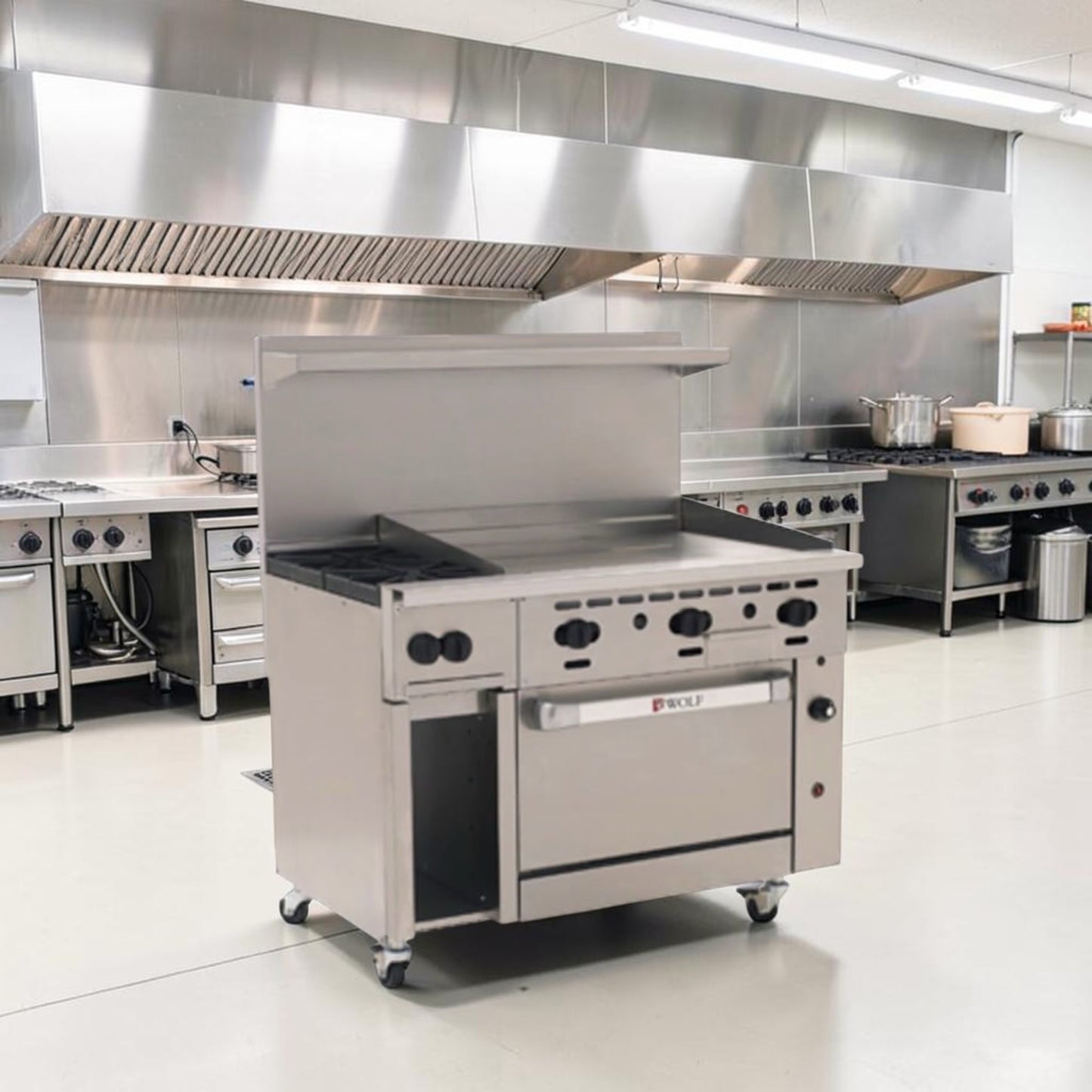 Superb Condition – Wolf C48S-2B36GT Challenger XL – 48" Natural Gas Range – Two Burners – 36" Thermostatic Griddle – Standard Oven – 155,000 BTU – Fully Tested & Operational!