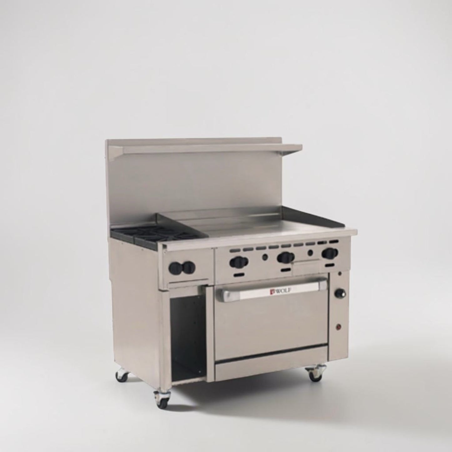 Superb Condition – Wolf C48S-2B36GT Challenger XL – 48" Natural Gas Range – Two Burners – 36" Thermostatic Griddle – Standard Oven – 155,000 BTU – Fully Tested & Operational!