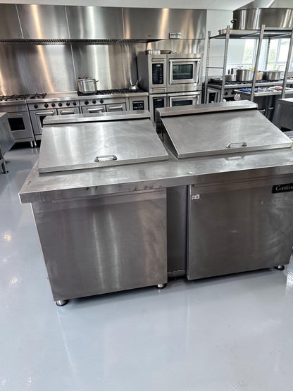 Superior Condition – Continental Refrigerator DL60-24M – 60″ Two-Door Mighty Top Refrigerated Sandwich Prep Table – 17 Cu. Ft. – Fully Tested & Operational!
