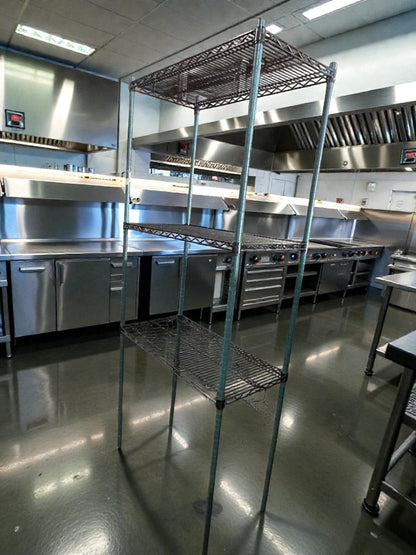 Excellent Condition – Commercial Wire Shelving Rack – 4-Tier – Heavy-Duty – NSF Style – Fully Inspected & Ready for Use!