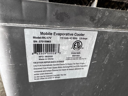 First-Class Condition – Hessaire MC37V – 3,100 CFM Portable Evaporative Cooler – 950 Sq. Ft. Coverage – 115V – Fully Tested & Operational!