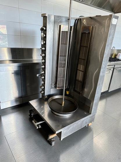 Top-Tier Condition – Commercial Stainless Steel Dual-Sided Gas Shawarma / Gyro Vertical Broiler – Heavy-Duty Rotisserie – Fully Tested & Operational!