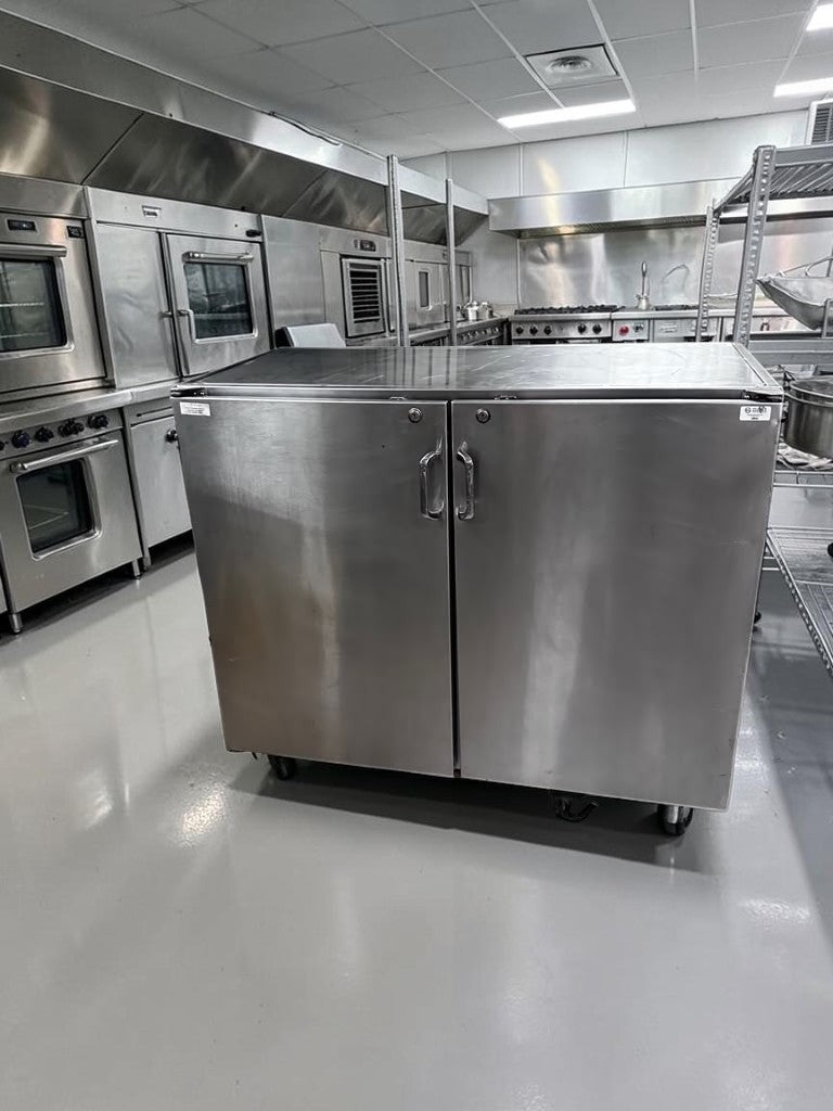 Well-Maintained Condition – Commercial Stainless Steel Storage Cabinet – 48" Wide – Dual Locking Swing Doors – Heavy-Duty Worktop – Fully Inspected & Ready for Use!