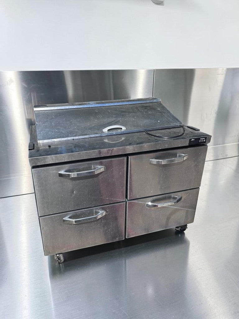 High-Quality Condition – Blue Air BLPT48-D4-HC – 48" Two-Section Sandwich & Salad Prep Table – 4 Drawers – 12 Pan Capacity – 13.1 Cu. Ft. – 115V – ETL / NSF Listed – Fully Tested & Operational!