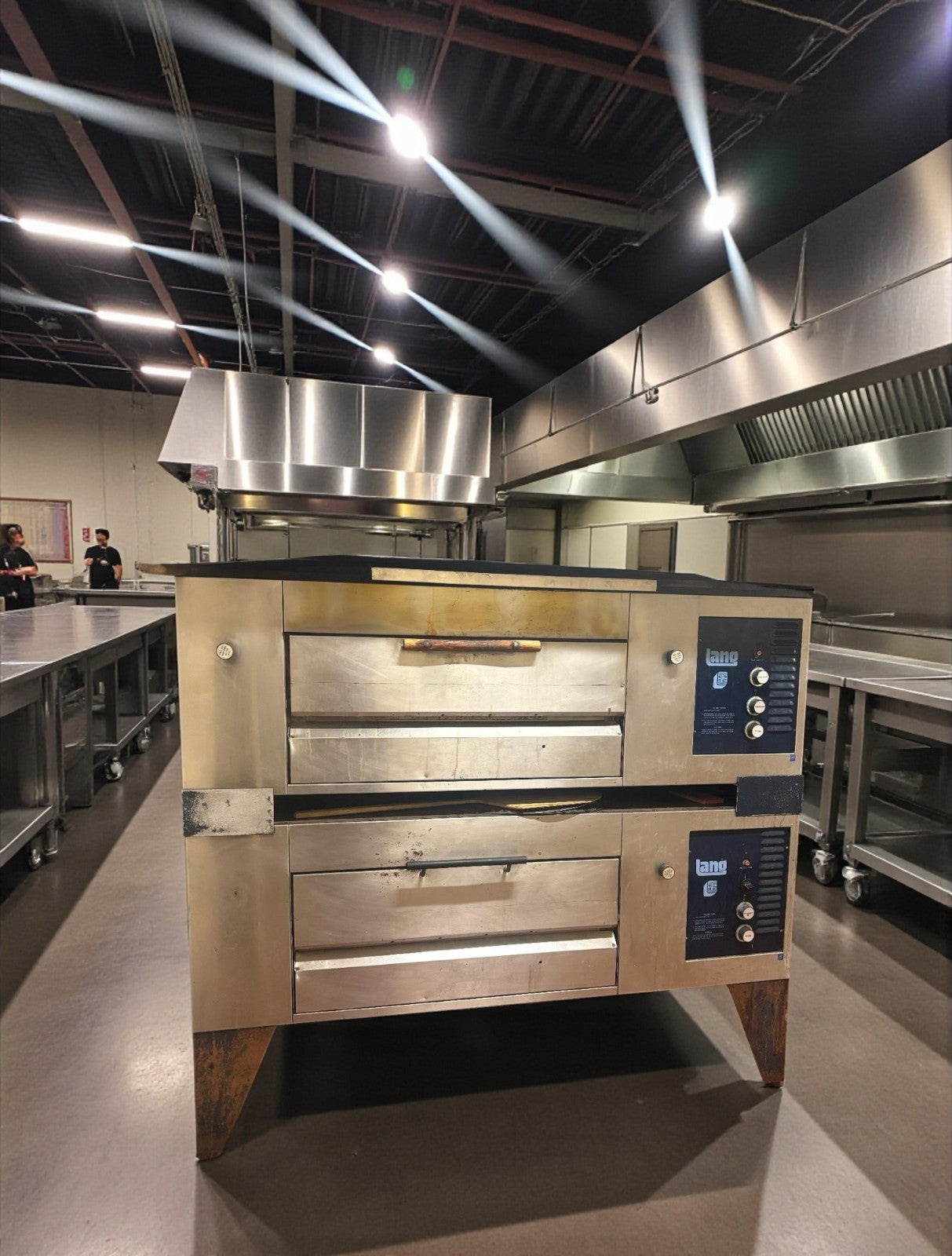 Excellent Condition – Lang GPO-2 Style Double Deck Gas Pizza Oven – Stone Hearth Commercial Pizza Deck Oven – Stainless Steel – Natural Gas – Fully Tested & Operational!