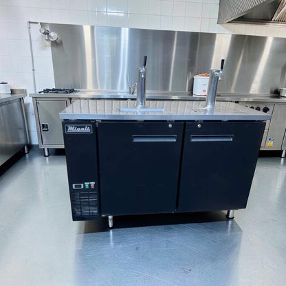 Top-Tier Condition – Migali C-DD60-2-HC 60" Commercial Kegerator Beer Dispenser – Dual Tap (2 Columns) – 2 Keg Capacity – 115V – Fully Tested & Operational!