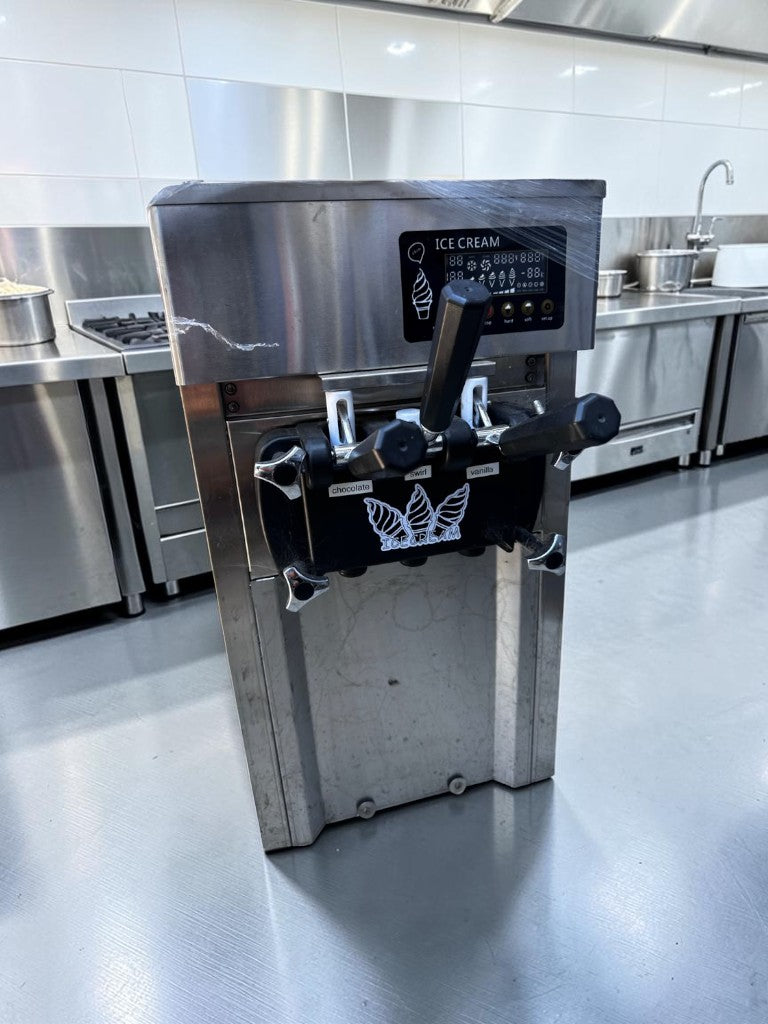 Like-New Condition – VEVOR ZM-A168 – Commercial Countertop Soft Serve Ice Cream Machine – 2+1 Flavor – 5 Gal/H – 110V – 1200W – Fully Tested & Operational!