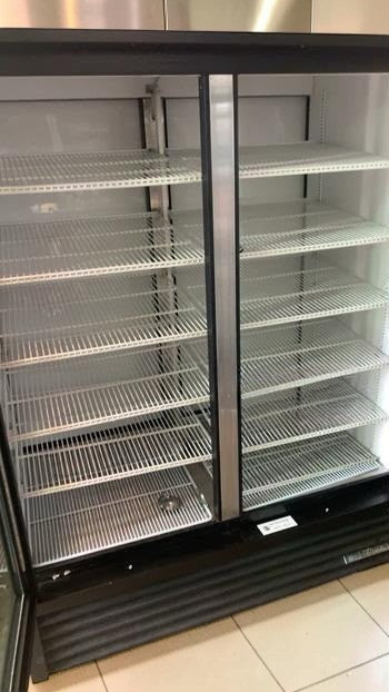 Pristine Condition – True GDM-49RL-HC~TSL01 – 54" Two-Section Rear-Load Glass Door Merchandiser – Black – 47 Cu. Ft. – R290 – 115V – Fully Tested & Operational!