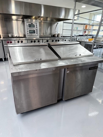Superior Condition – Continental Refrigerator DL60-24M – 60″ Two-Door Mighty Top Refrigerated Sandwich Prep Table – 17 Cu. Ft. – Fully Tested & Operational!