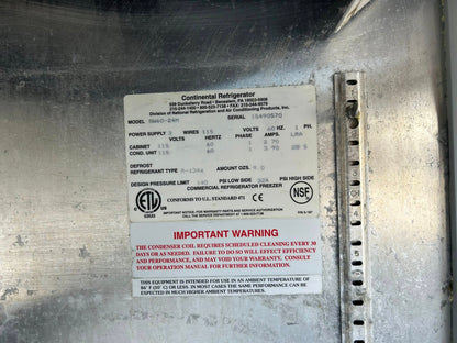 Exceptional Condition – Continental Refrigerator SW60-24M – 60” Stainless Steel Refrigerated Worktop / Sandwich Prep Table – 115V – Fully Tested & Operational!